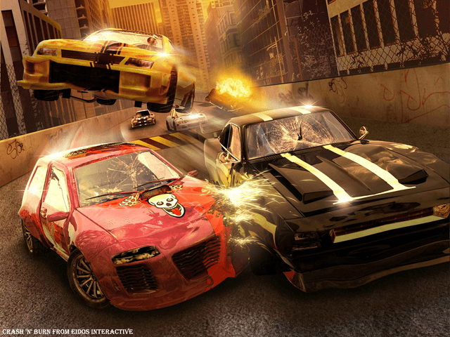 Crash 'n' Burn title screen for Xbox